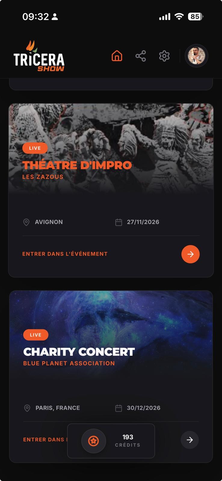 List of ongoing shows in the TriceraShow app