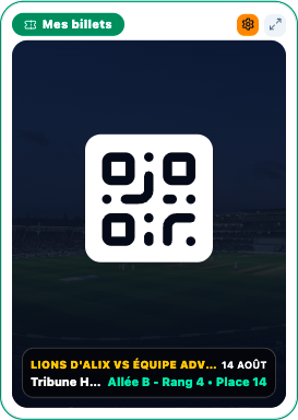 Capture du widget Mes billets