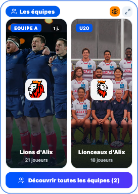 Capture du widget Les équipes