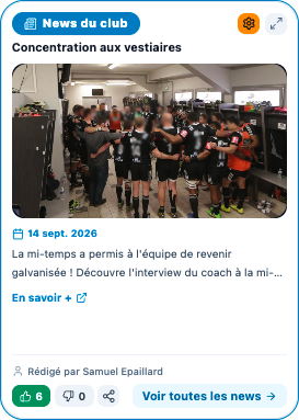 Capture du widget News du club