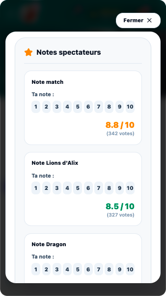 Notation match TriceraClub