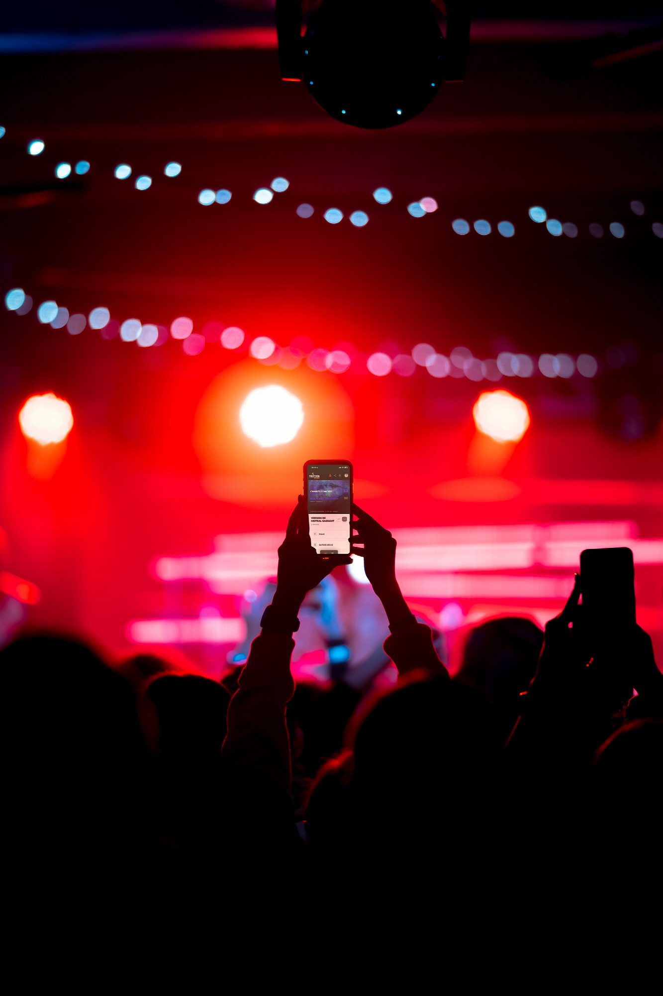 Spectateur utilisant TriceraShow pendant un concert