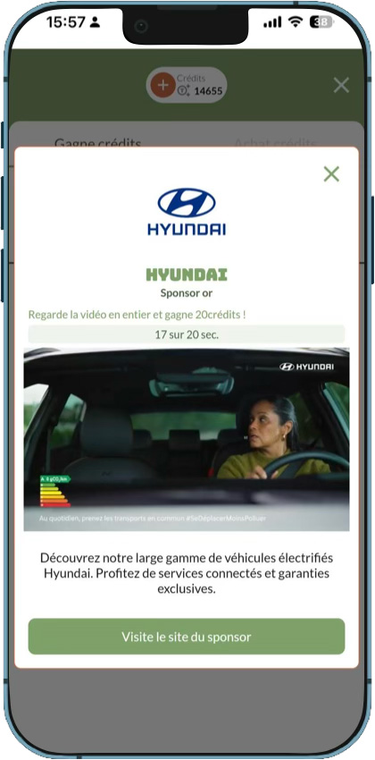 View4Credits : le spectateur regarde une publicité pour avoir des crédits de vote